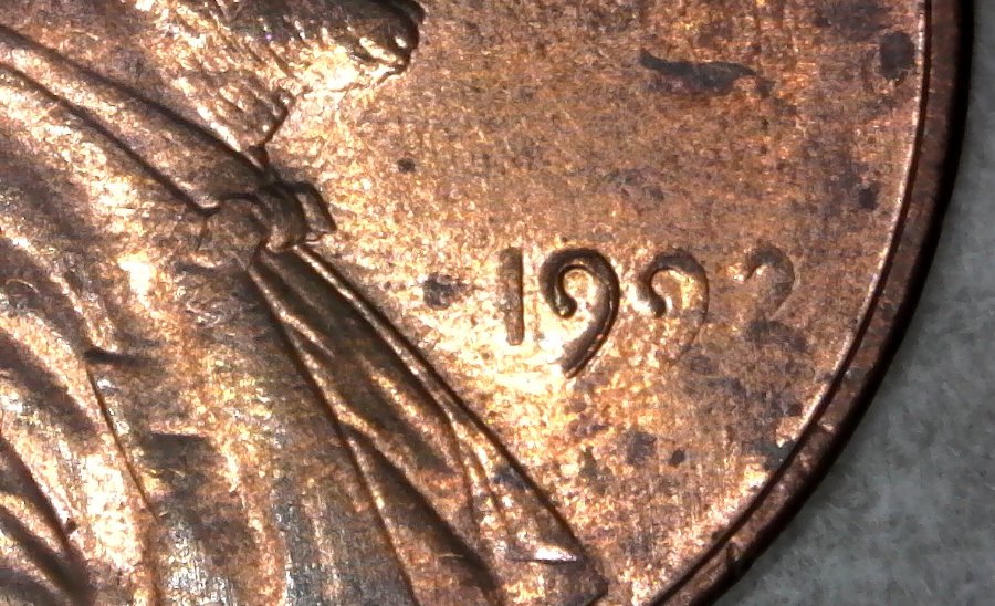 1992-P-Memorial-Cent-Struck-Through-Grease!-From-Customer-Wrapped-Roll